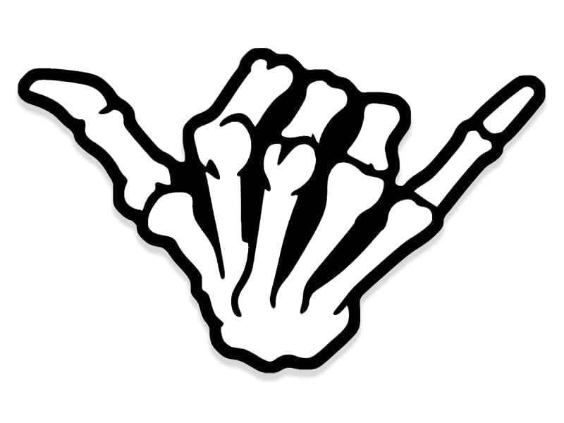 AV Skeleton Hang Loose Hand Sticker, Right on Vinyl, Shaka Bone Hand Sign Decal for Cars, Trucks, Laptops, and Water Bottles, Made in The USA (3 x 5 inch) - Image 2